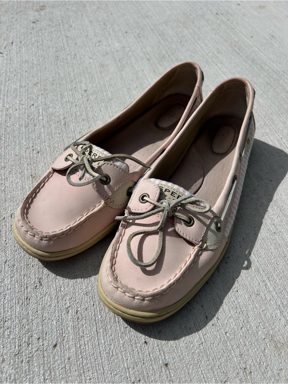 Sperry Blush Pink Leather Boat Shoes